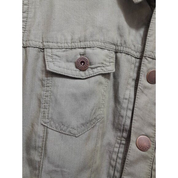 Tahari Womens XL Gorpcore Utility Outdoor Lyocell Bomber Jacket Khaki Green - Picture 4 of 8